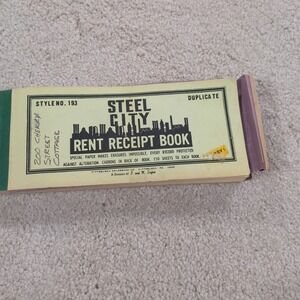 Steel City Rent Receipt Book No. 193 Used With Carbon Paper Vintage 50s 60s